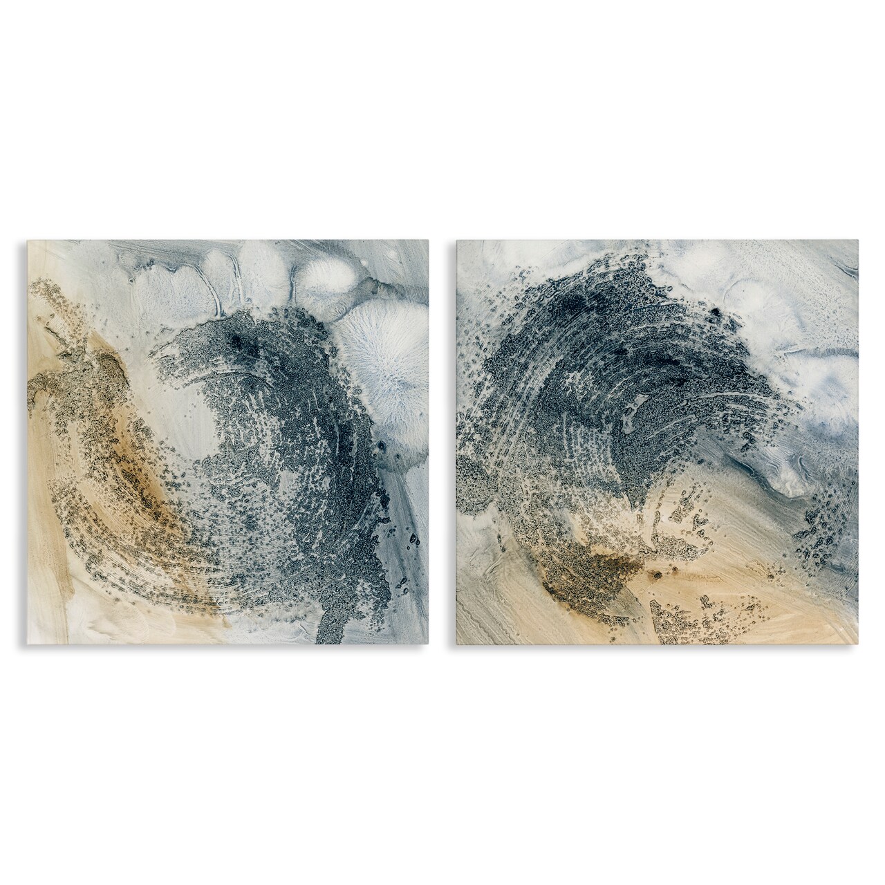 Stupell Industries Abstract Beige Blue Wave 2 pc Canvas Wall Art Set Design by Ethan Harper